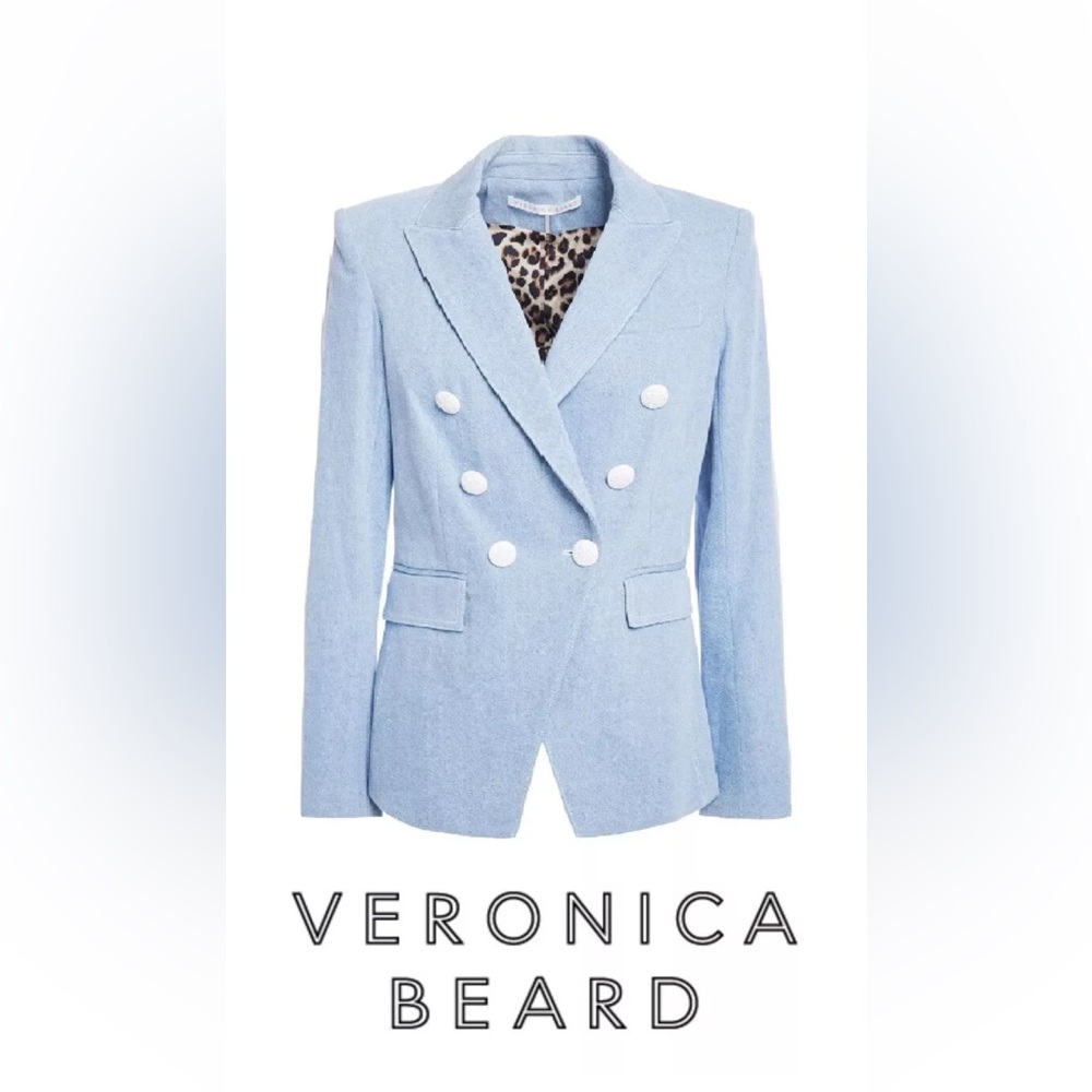 Veronica Beard Blue Double-Breasted Blazer - Picture 6 of 7
